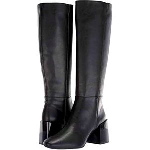 Teelin Circus by Sam Edelman Fashion Boots Block Heel Black Faux Leather Size 9